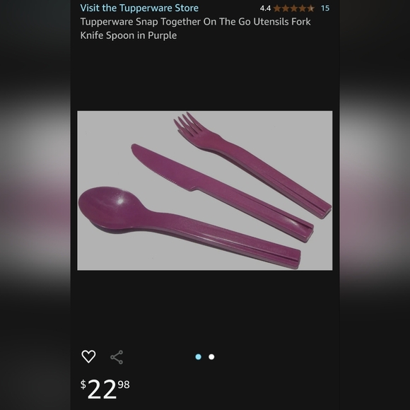 Snap together On the Go Cutlery - Purple (knife, fork,spoon) - Picture 1 of 5